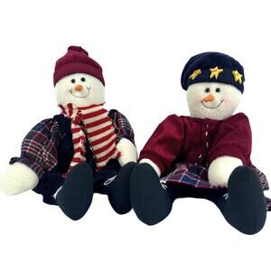 Raz Imports Snowman and Snowwoman Couple-Shelf Sitter Dolls-15 inches-Nice!!